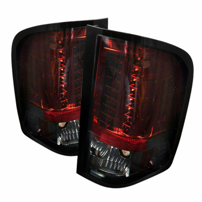 Spyder For Chevy Silverado 2500 / 3500 HD 2007-2014 LED Tail Lights Pair Red Smoke | 5001801