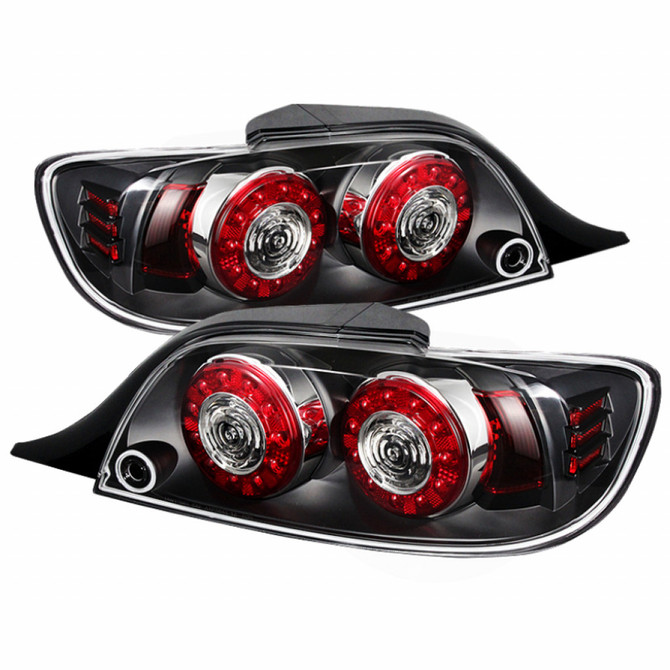 Xtune For Mazda Rx-8 2004-2008 Tail Lights Pair LED Black ALT-ON-MRX804-LED-BK | 5081209