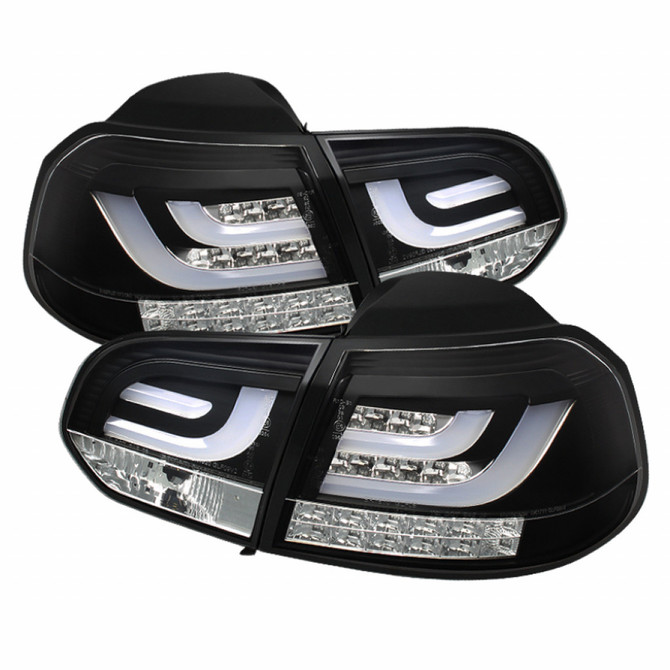 Spyder For Volkswagen GTI 2010-2012 LED Tail Lights Pair Black G2 Type w/ Light Bar | 5071767