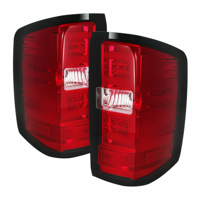 Spyder For GMC Sierra 2500/3500HD 2015 2016 LED Tail Lights Pair Light Bars Red Clear | 5080011