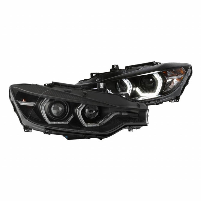 Spyder For BMW 320i xDrive 2013 2014 | 4DR Projector Headlights Pair Black | 5086754