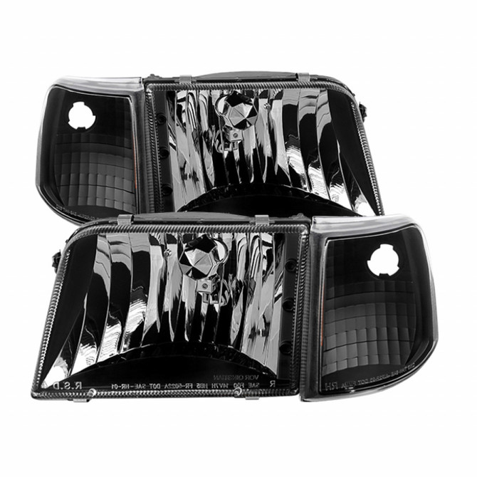 xTune For Ford Ranger 1993-1997 Crystal Headlights Pair w/ Corner lights Pair 4pcs Sets | 9029363