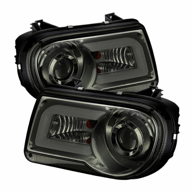 Spyder For Chrysler 300 2005-2010 Projector Headlights Pair | LED DRL Smoke High/Low | 5075673