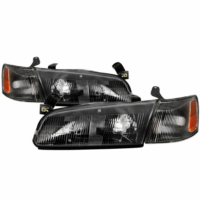 xTune For Toyota Camry 1997-1999 Headlights Pair w/ Corner lights Pair Black | 9042836