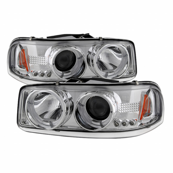 Spyder For GMC Sierra 1500/3500 Classic 2007 Projector Headlights Pair LED Chrome | 5009364