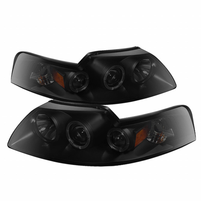 Spyder For Ford Mustang 1999-2004 Projector Headlights Pair | LED Halo Black Smoke | 5078469