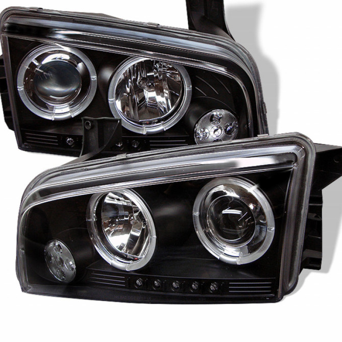 Spyder For Dodge Charger 2006-2010 Projector Headlights Pair | Halogen LED Black | 5009739