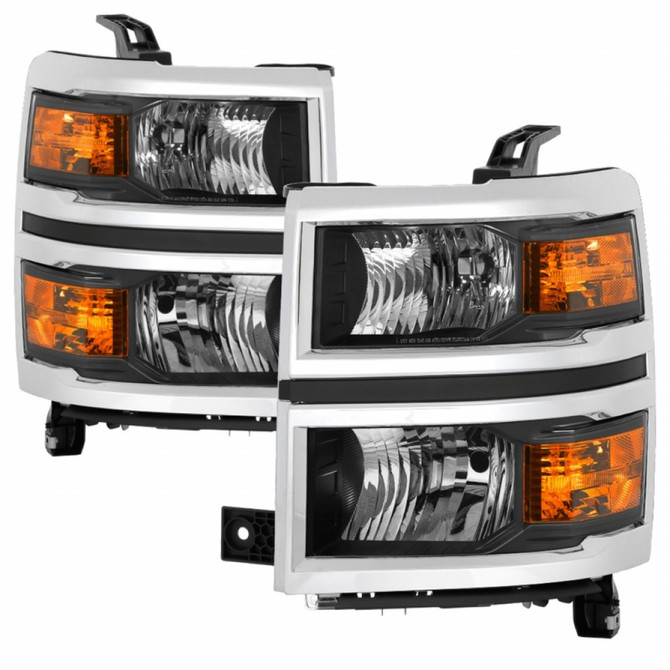 xTune For Chevy Silverado 1500 14-15 Headlights Pair (New Body) (HD-JH-CS14-CC-BK) | 9042447
