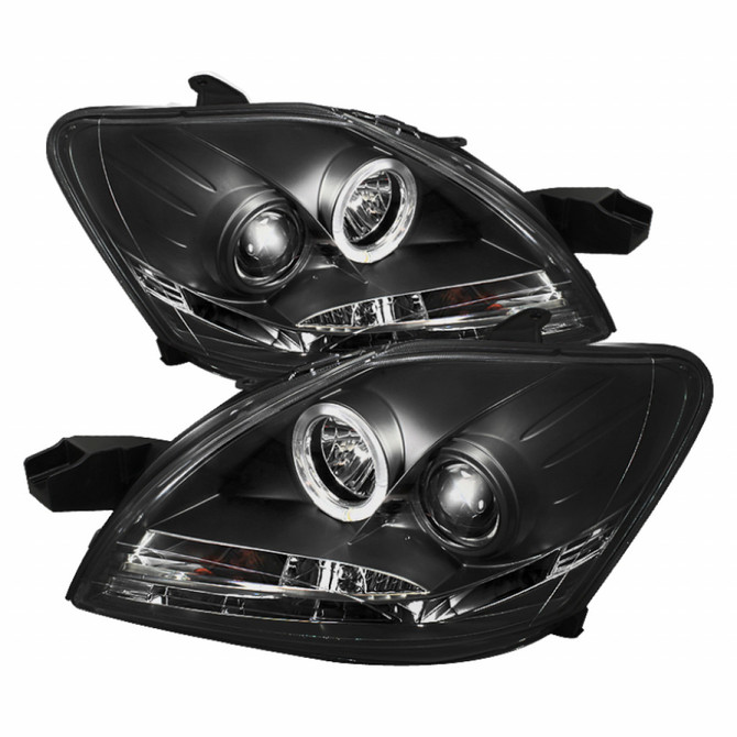 Spyder For Toyota Yaris 4Dr 2007-2011 Projector Headlights Pair LED Halo DRL Black | 5038944