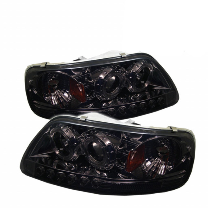 Spyder For Ford F-150 1997-2003 Pair Projector LED Halo Amber Reflector LED Smoke | 5010285