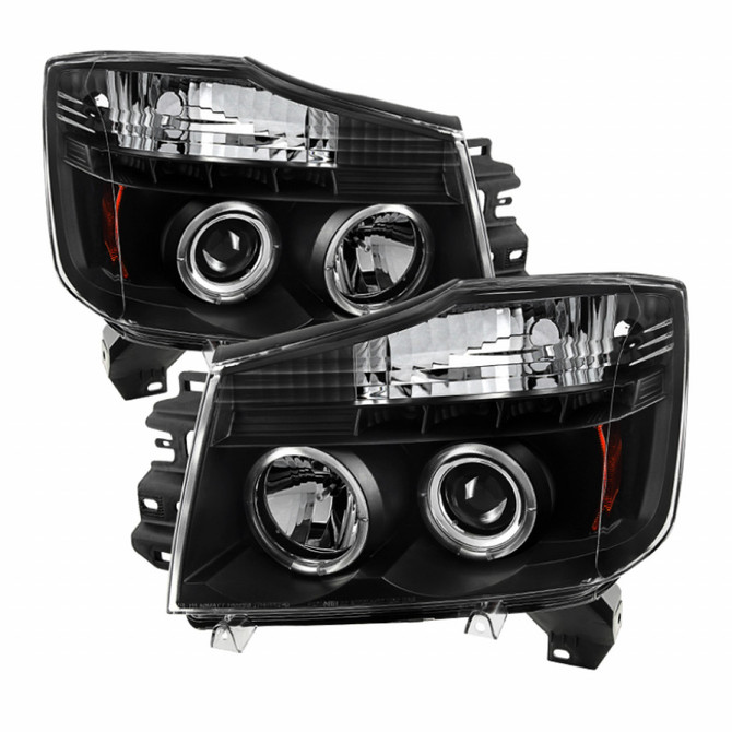 Spyder For Nissan Titan 2004-2015 Projector Headlights Pair LED Halo LED Black | 5011572