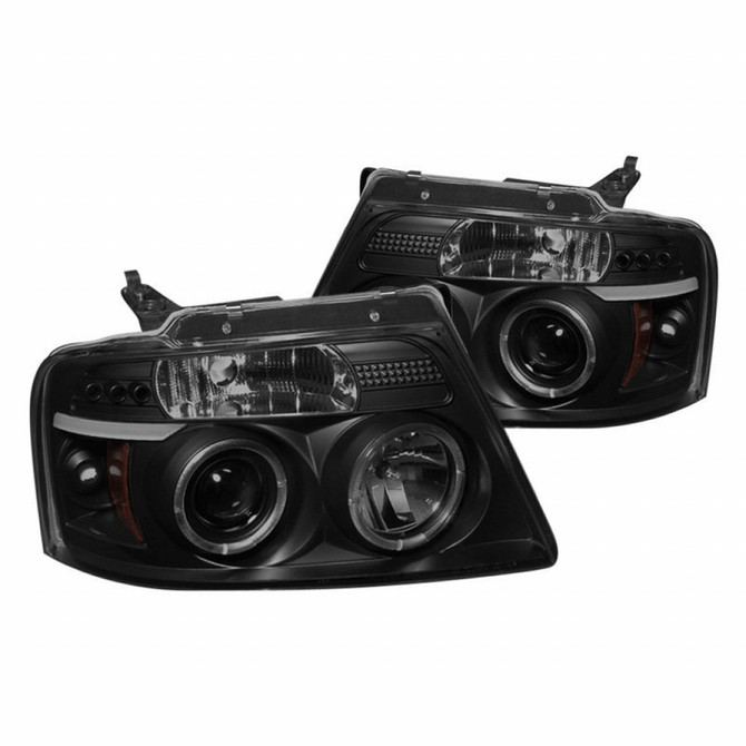 Spyder For Ford F150 2004-2008 Projector Headlights Pair Version 2 LED Black Smoke | 5078421