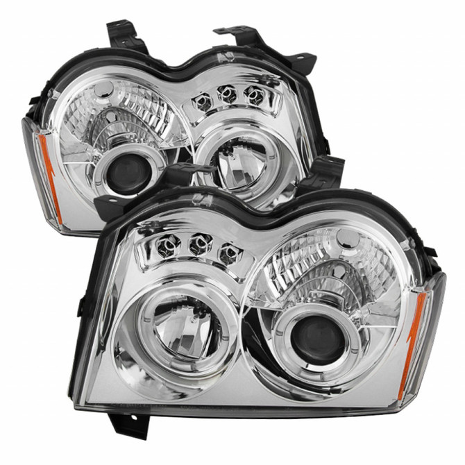 Spyder For Jeep Grand Cherokee 05-07 Projector Headlights Pair LED Halo LED Chrome | 5011107