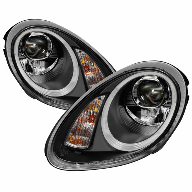 Spyder For Porsche Cayman 05-08 Headlights Pair - Halogen Model Only - Black | 5083210