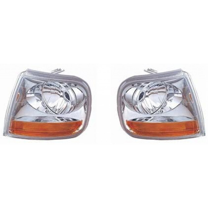 CarLights360: For Ford F-150 Heritage Signal Corner Light 2004 Pair Driver and Passenger Side Replaces FO2526105 + FO2527105 (PLX-M1-329-1504L3US-CL360A1)