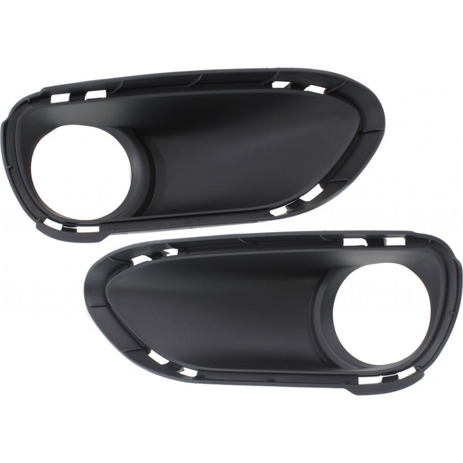 For Porsche Cayenne Fog Light Cover 2011 12 13 2014 Driver and Passenger Side Pair / Set | Black | Turbo Model | DOT/SAE Compliance | PO1038105 + PO1039105 | 95850509300 + 95850509400 (PLX-M0-USA-REPP108204-CL360A70)