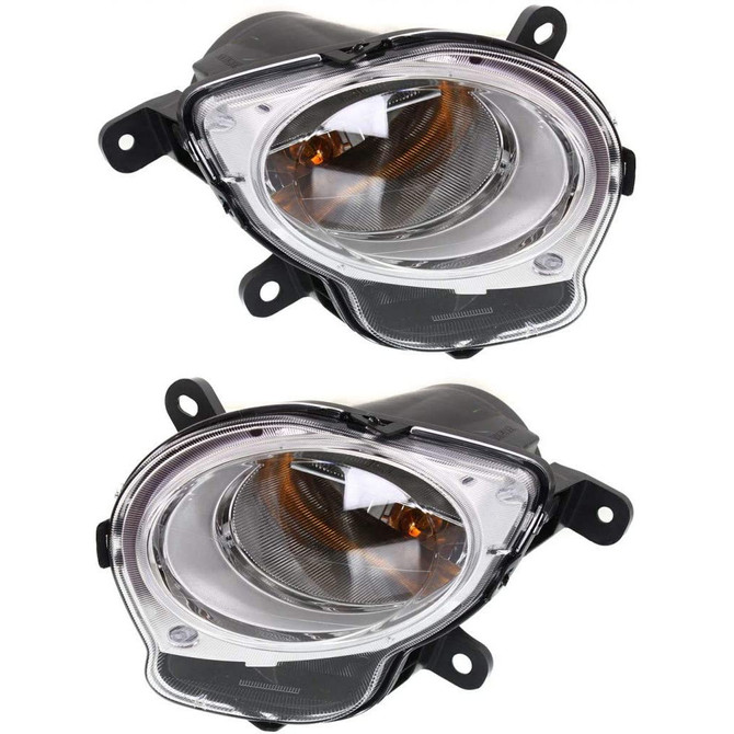 For Fiat 500 Turn Signal Light 2012 13 14 15 16 17 2018 Driver and Passenger Side Pair / Set | Clear Lens | Hatchback | FI2532100 + FI2533100 | 5182461AC + 5182460AC (PLX-M0-USA-REPF106908-CL360A70)