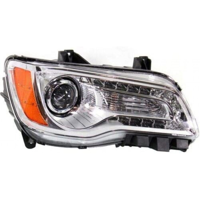 CarLights360: For 2011 2012 2013 2014 Chrysler 300 Headlight Assembly CAPA Certified Chrome Bezel w/Bulbs Halogen Type (CLX-M0-20-9218-00-9-CL360A1-PARENT1)