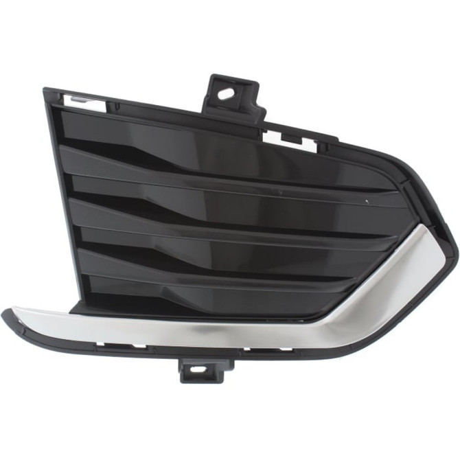 For Cadillac XT5 Fog Light Cover 2017 2018 | Grille Bezel | Bumper Cover | Outer | w/ Satin Chrome Molding | Black (CLX-M0-USA-RC01550004-CL360A70-PARENT1)