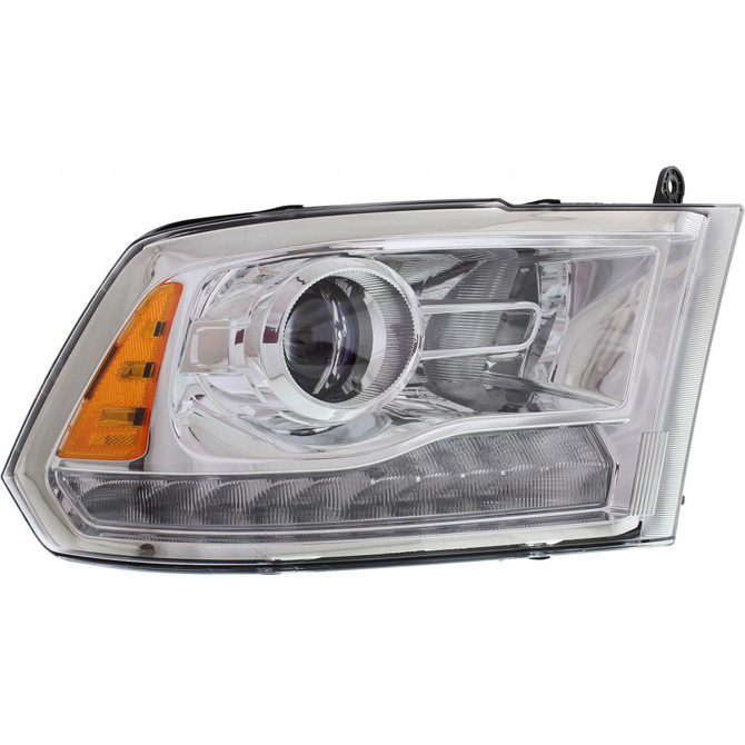 For Ram 1500 / 2500 / 3500 Headlight Assembly 2013 14 15 16 17 2018 | Halogen | Projector Type | Chrome Interior (CLX-M0-USA-REPD100168-CL360A70-PARENT1)
