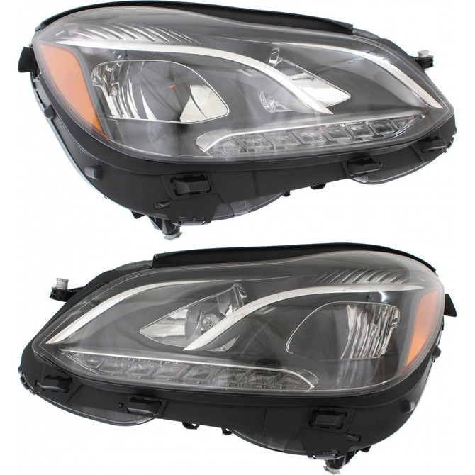 For Mercedes-Benz E250 / E300 / E350 / E400 / E550 / E63 AMG S Headlight Assembly 2014 2015 2016 | Halogen | w/o Cornering Lights | Sedan/Wagon (CLX-M0-USA-RM10010008-CL360A70-PARENT1)