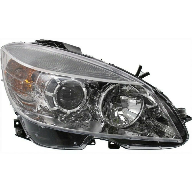 For 2008-2011 Mercedes-Benz C300 Headlight DOT Certified Bulbs Included Halogen; From 2-9-07; Chrome Bezel (CLX-M0-20-6998-00-1-PARENT1)