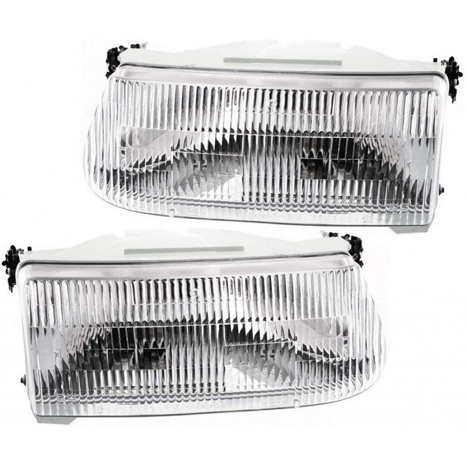 For 1995-2001 Ford Explorer Headlight Driver and Passenger Side DOT Certified Bulbs Included FO2503122 FO2502122 - Replaces F5TZ 13008 A, F5TZ 13008 B ;except Sport (PLX-M0-20-3100-00-1)