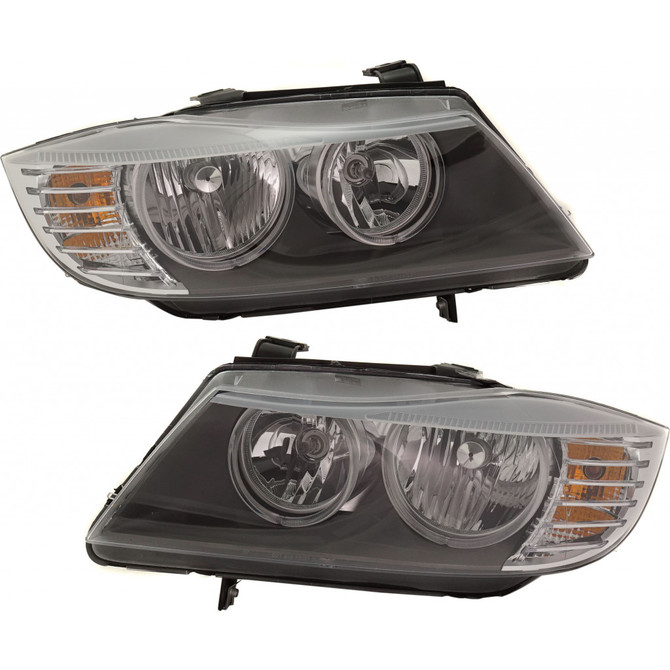 For BMW 328i / 335i / M3 Headlight 2009 10 11 2012 Pair Driver and Passenger Side Wagon Halogen For BM2518123 | 63 11 7 202 577 (PLX-M0-20-9356-00-CL360A56)