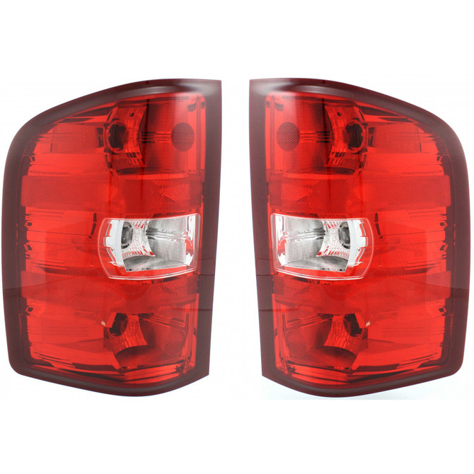 For Chevy Silverado 3500 Tail Light 2012 2013 Pair Driver and Passenger Side Dual Filament Back-Up Bulb Type 1st Design For GM2800207 | 25958482 (PLX-M0-11-6222-00-9-CL360A10)