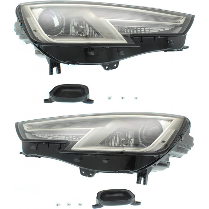 For Audi A4 / S4 Headlight 2017 2018 Pair Driver and Passenger Side HID For AU2502203 | 8W0 941 043 B (PLX-M0-20-9830-01-CL360A55)