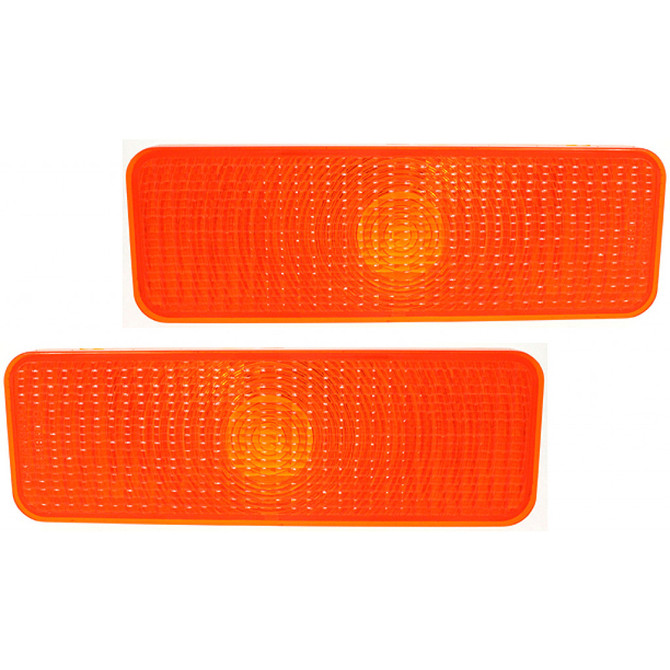 For 1980-1986 Ford Bronco Park Lights Driver and Passenger Side | Pair | w/Amber Lens | FO2520101 FO2520101 | E1TZ 13200A E1TZ 13200A