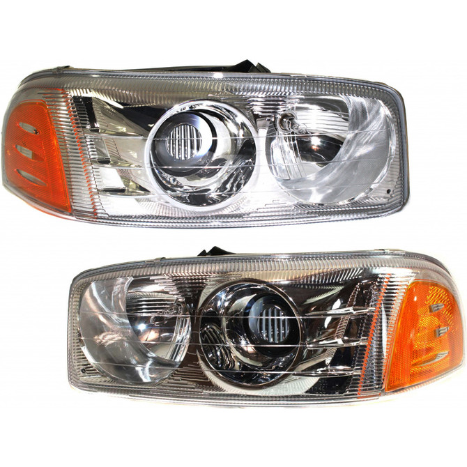 CarLights360: For 2000 - 2007 GMC Yukon Headlight Assembly Driver and Passenger Side w/Bulbs - Replaces GM2502214 (Vehicle Trim: Denali) (PLX-M0-20-6860-00-CL360A4)