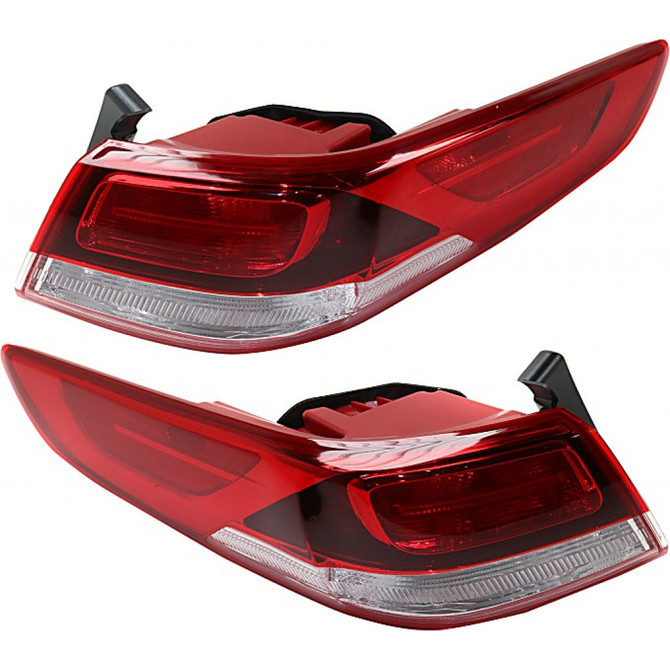 CarLights360: For 2016 2017 2018 Kia Optima Tail Light Assembly Driver and Passenger Side (Unpainted) DOT Certified w/Bulbs - Replaces KI2804130 KI2805130 (Vehicle Trim: HALGN QTR) (PLX-M0-11-6956-00-1-CL360A1)