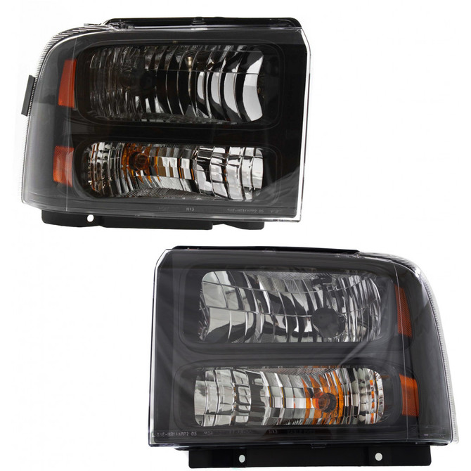 For Ford F-250 Super Duty Headlight Assembly 2005-2007 Driver and Passenger Side DOT FO2502224N (PLX-M1-329-1128L-AF2)