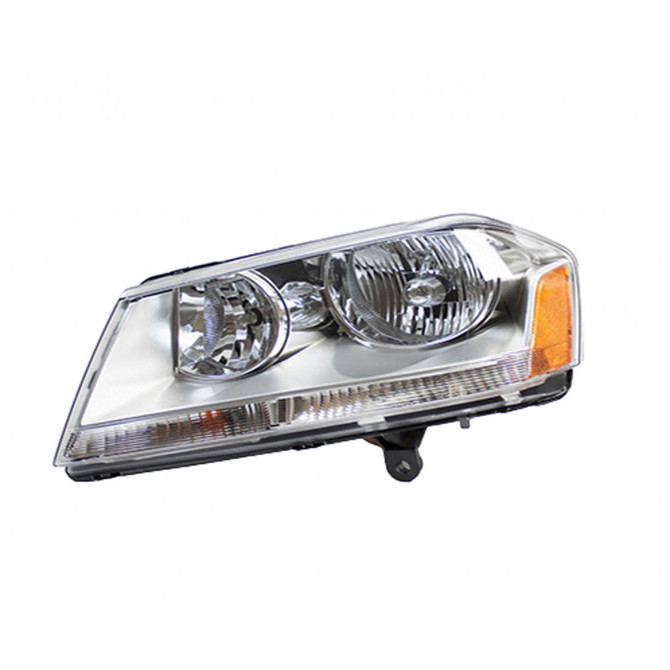 For Dodge Avenger Headlight Assembly 2013 2014 Driver Side Chrome w/ Bulbs CAPA Certified Replacement for CH2502182 (Vehicle Trim: SE Canada Value Package) (CLX-M0-20-6894-00-9-CL360A1)