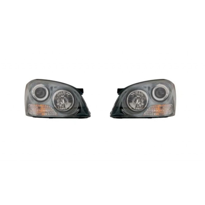 CarLights360: For Kia Magentis Headlight 2007 2008 2009 Pair Driver and Passenger Side w/ Bulbs Black Housing Replaces KI2502137 + KI2503137 (PLX-M1-322-1121L-ASN2-CL360A1)