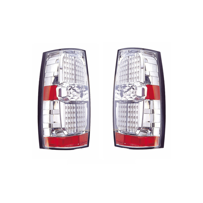 CarLights360: For 2007 2008 2009 2010 GMC YUKON Tail Light Assembly w/Bulbs Chrome - Replacement for GM2811189 (CLX-M0-M35-1903P-ASV-CL360A4)