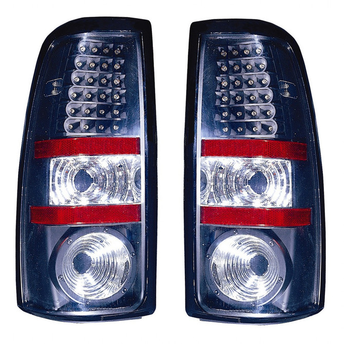For Chevy Silverdo 1999-2006 Tail Light LED Black Fleetside Pair Driver and Passenger Side (CLX-M1-334-1916PXAS2)
