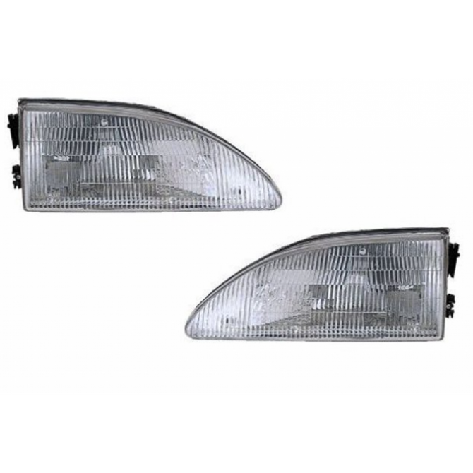For 1994-1998 Ford Mustang Headlight Driver and Passenger Side CAPA Certified w/o Cobra For FO2503130 (PLX-M0-20-3076-00-9)