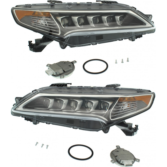 For Acura TLX Headlight 2015 2016 2017 Pair Driver and Passenger Side LED For AC2502127 | 33150-TZ3-A01 (PLX-M0-20-9730-00-CL360A55)