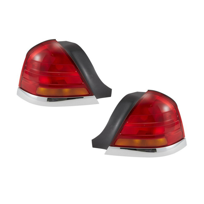 For Ford Crown Victoria Tail Light 1998 99 00 01 02 2003 Pair Driver and Passenger Side Amber Lens For FO2800150 | 3W7Z 13405 CA (PLX-M0-11-5372-01-CL360A1)