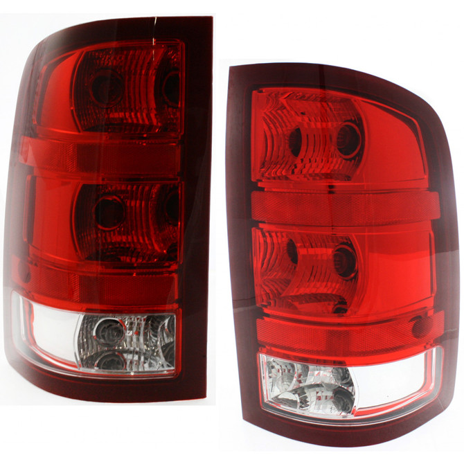 For GMC Sierra 1500 Tail Light 2008 2009 2010 Pair Driver and Passenger Side 1st Design SL / WT For GM2800208 | 25958484 (PLX-M0-11-6224-00-9-CL360A4)