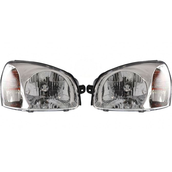 For Hyundai Santa Fe Headlight Assembly 2003 04 05 2006 Pair Driver and Passenger Side For HY2502134 | 92101-26251 (PLX-M0-321-1121L-ASN-CL360A50)