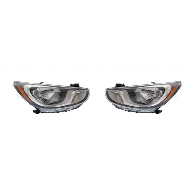 Fits 2012-2015 Hyundai Accent Headlight Driver and Passenger Side CAPA Certified w/ Bulbs HY2502163 HY2503163 - Replaces 92101-1R010, 92102-1R010 ;Hatchback (PLX-M0-20-12694-00-9)