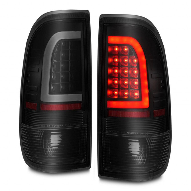 ANZO For Ford F-350 Super Duty 99-07 Tail Lights LED-w/ Light Bar Black Housing | 311378 (TLX-anz311378-CL360A72)