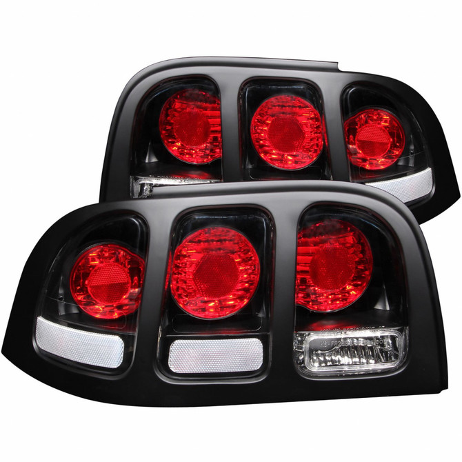 ANZO For Ford Mustang 1994 1995 1996 1997 1998 Tail Lights Black | (TLX-anz221020-CL360A70)