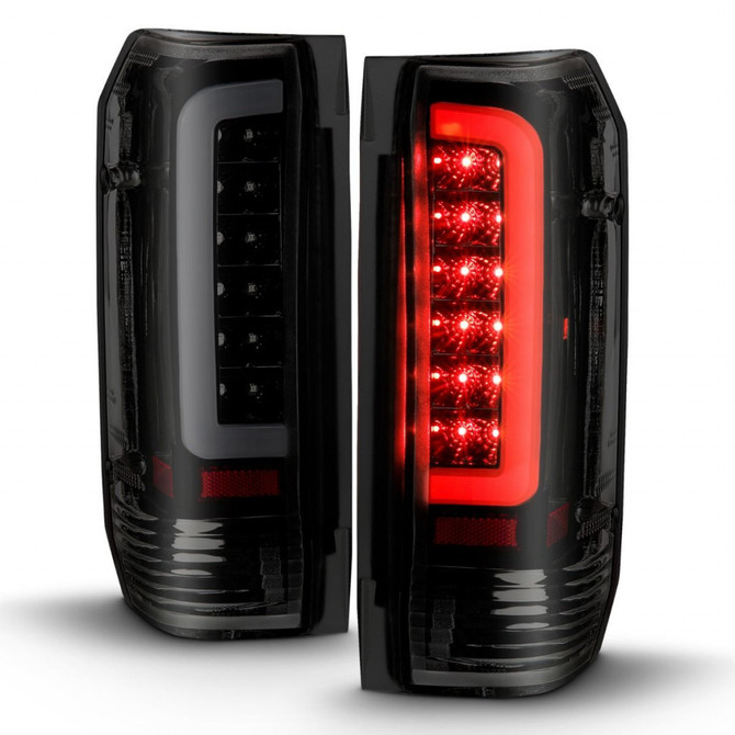 ANZO For Ford F-250 1987-1996 Tail Lights LED Black Housing Smoke Lens (Pair) | (TLX-anz311351-CL360A73)