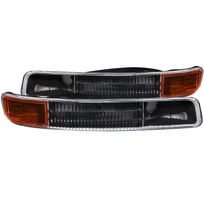 ANZO For GMC Sierra 2500 1999-2004 Parking Lights Euro Black w/ Amber Reflector | (TLX-anz511005-CL360A74)