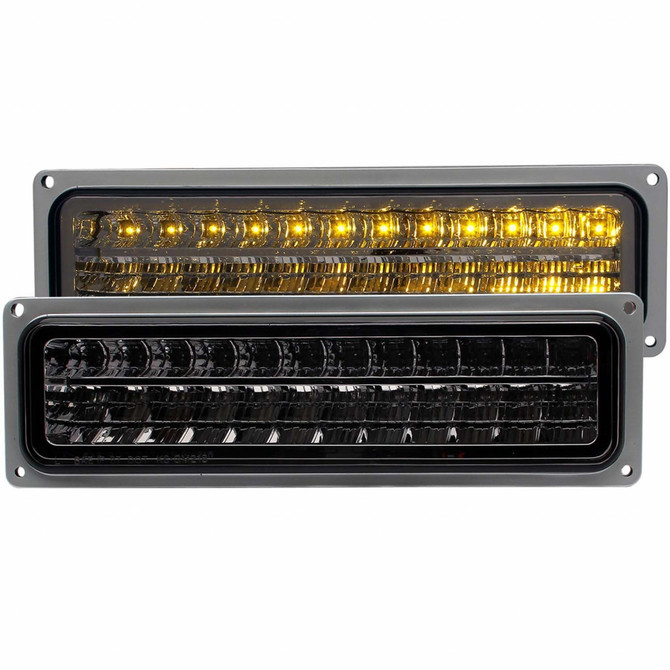 ANZO For GMC R2500/R3500 1988 1989 1990 1991 LED Parking Lights Smoke | (TLX-anz511068-CL360A70)