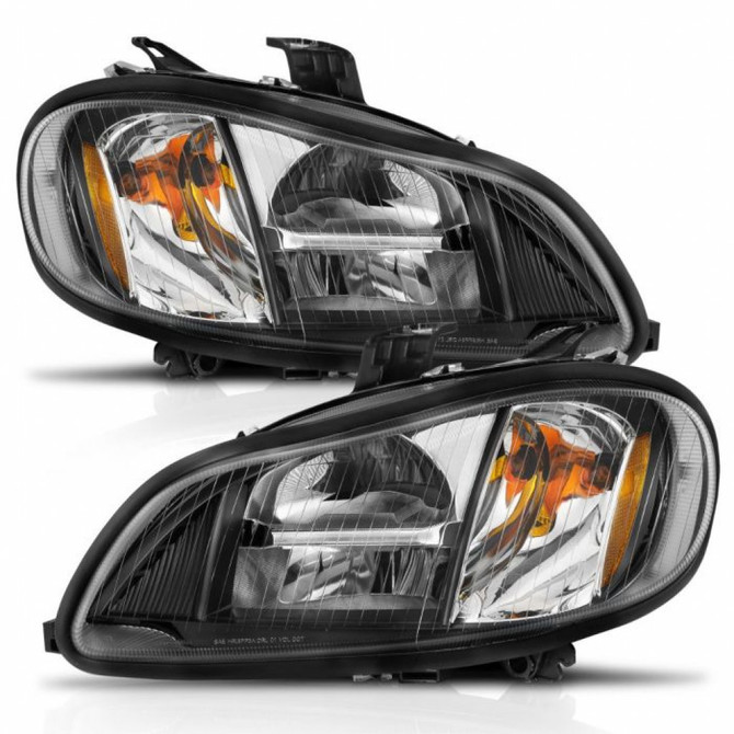 ANZO For Freightliner M2 2002-2014 Crystal Headlights Black Housing w/Clear Lens | LED Pair (TLX-anz131030-CL360A70)